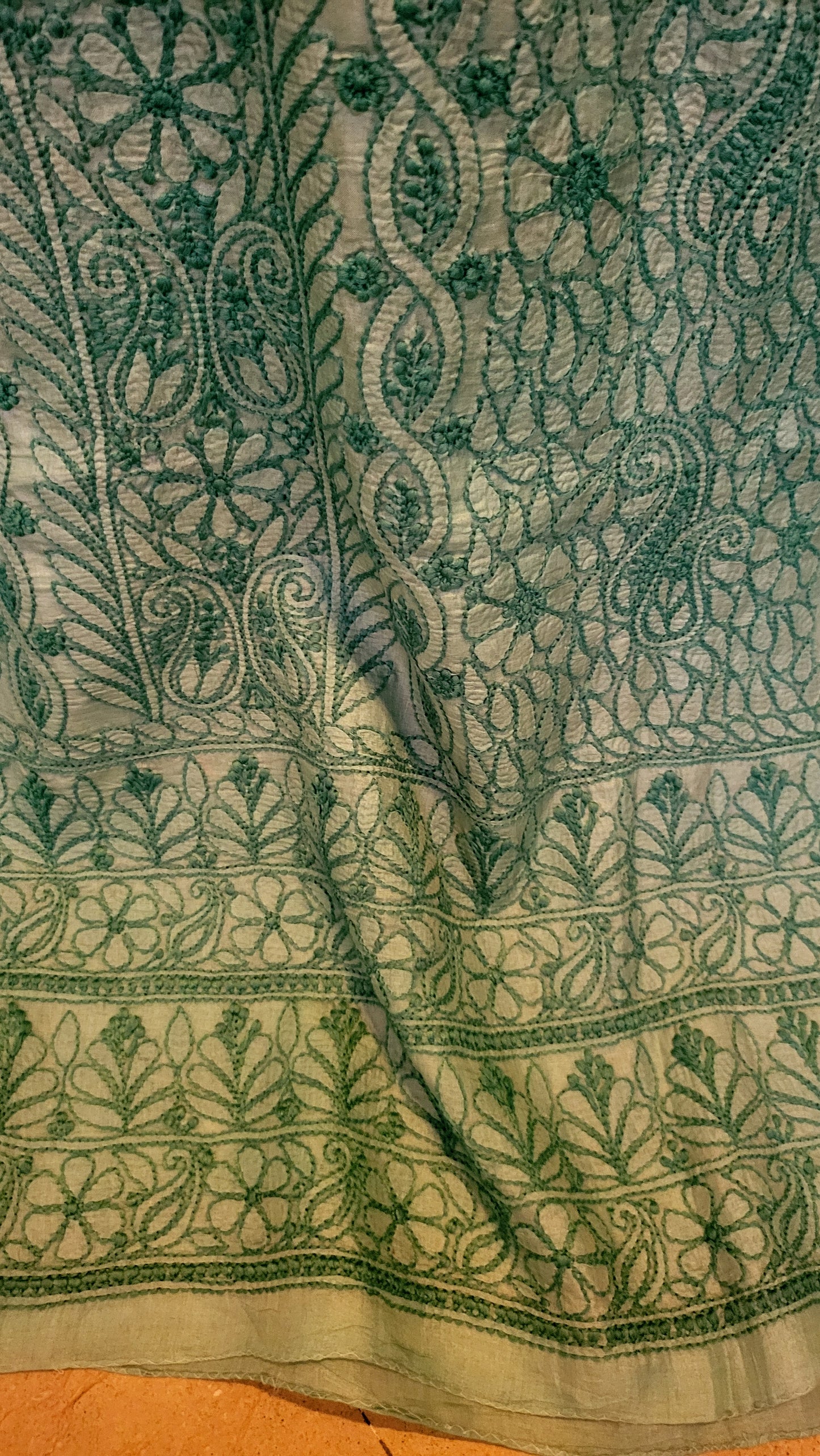 Pure tusser silk : chikankari shirt