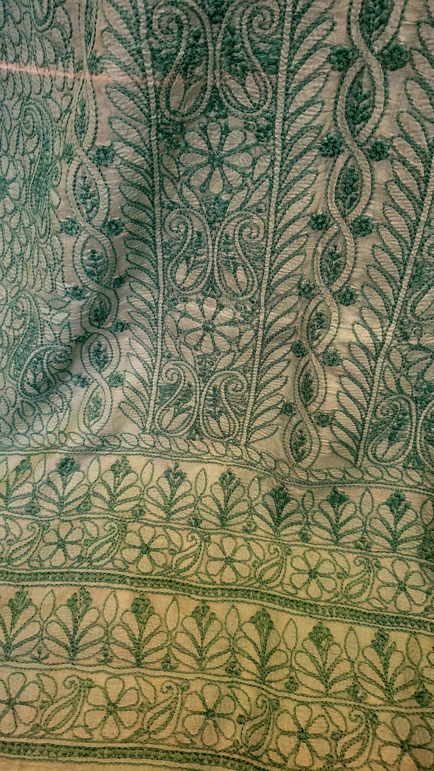 Pure tusser silk : chikankari shirt