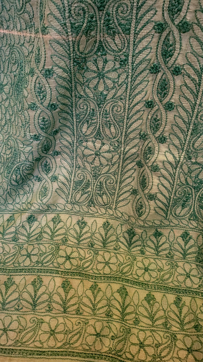 Pure tusser silk : chikankari shirt