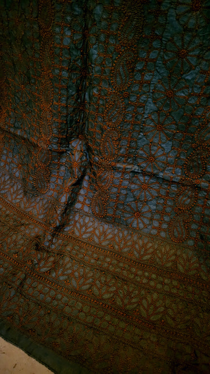 Pure tusser silk : chikankari shirt