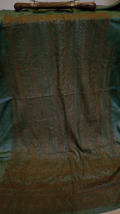 Pure tusser silk : chikankari