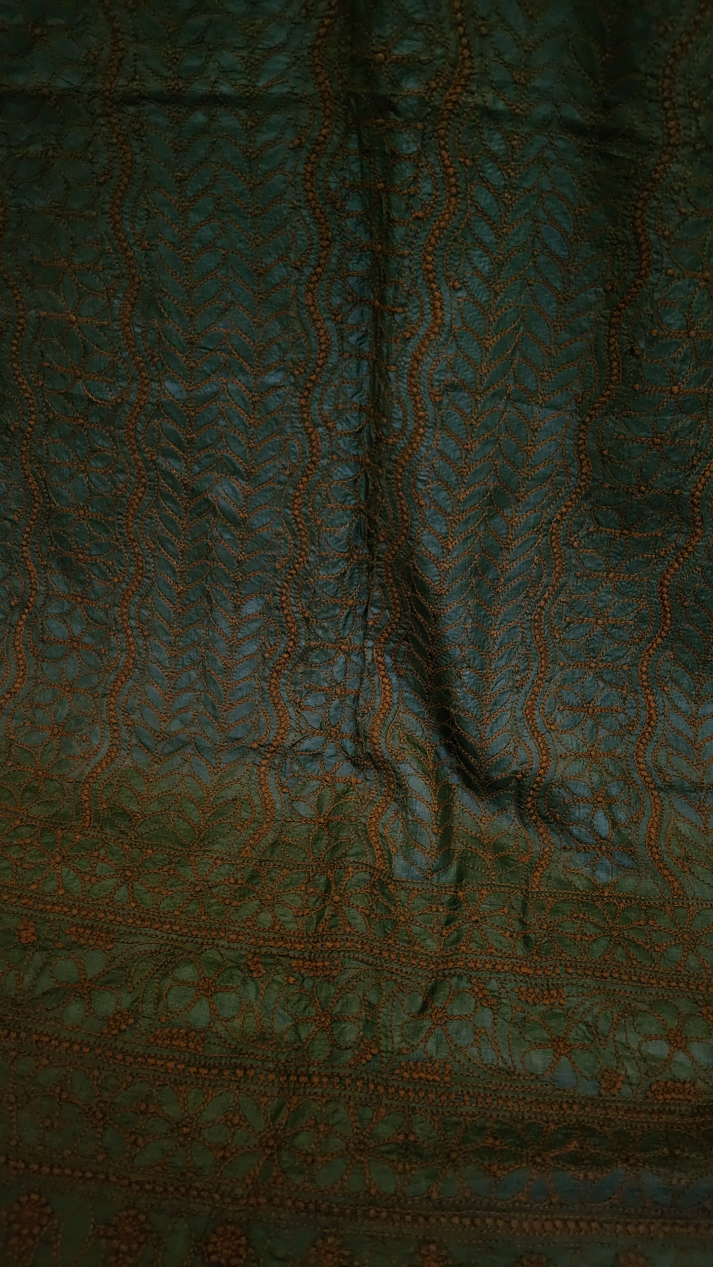 Pure tusser silk : chikankari