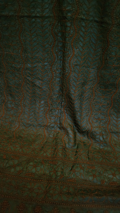 Pure tusser silk : chikankari