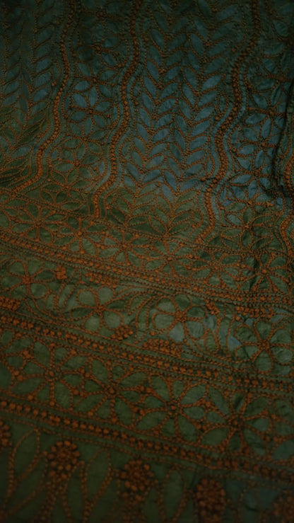Pure tusser silk : chikankari