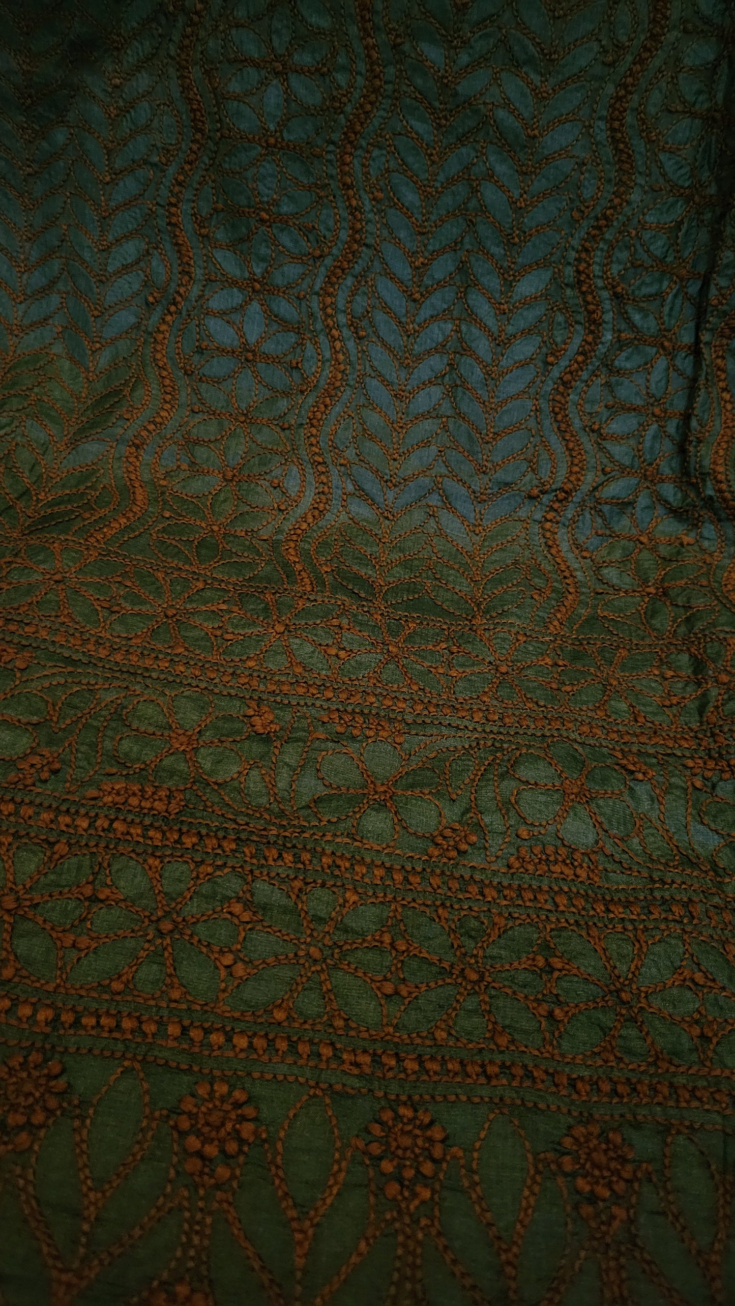 Pure tusser silk : chikankari