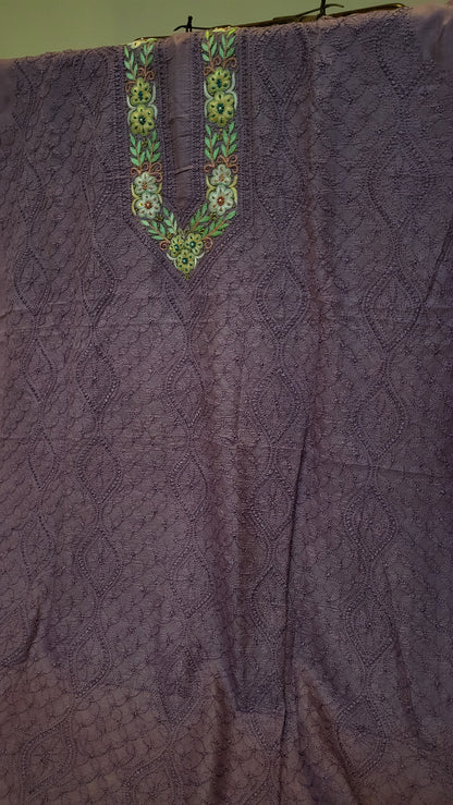 Pure tusser silk : Parsi gara chikankari