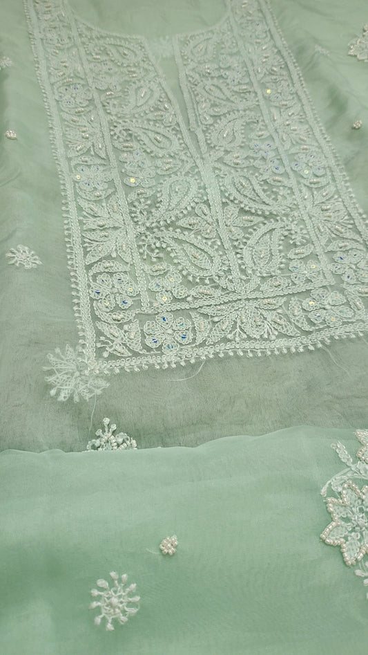 Seagreen : Lucknowy chikankari suit
