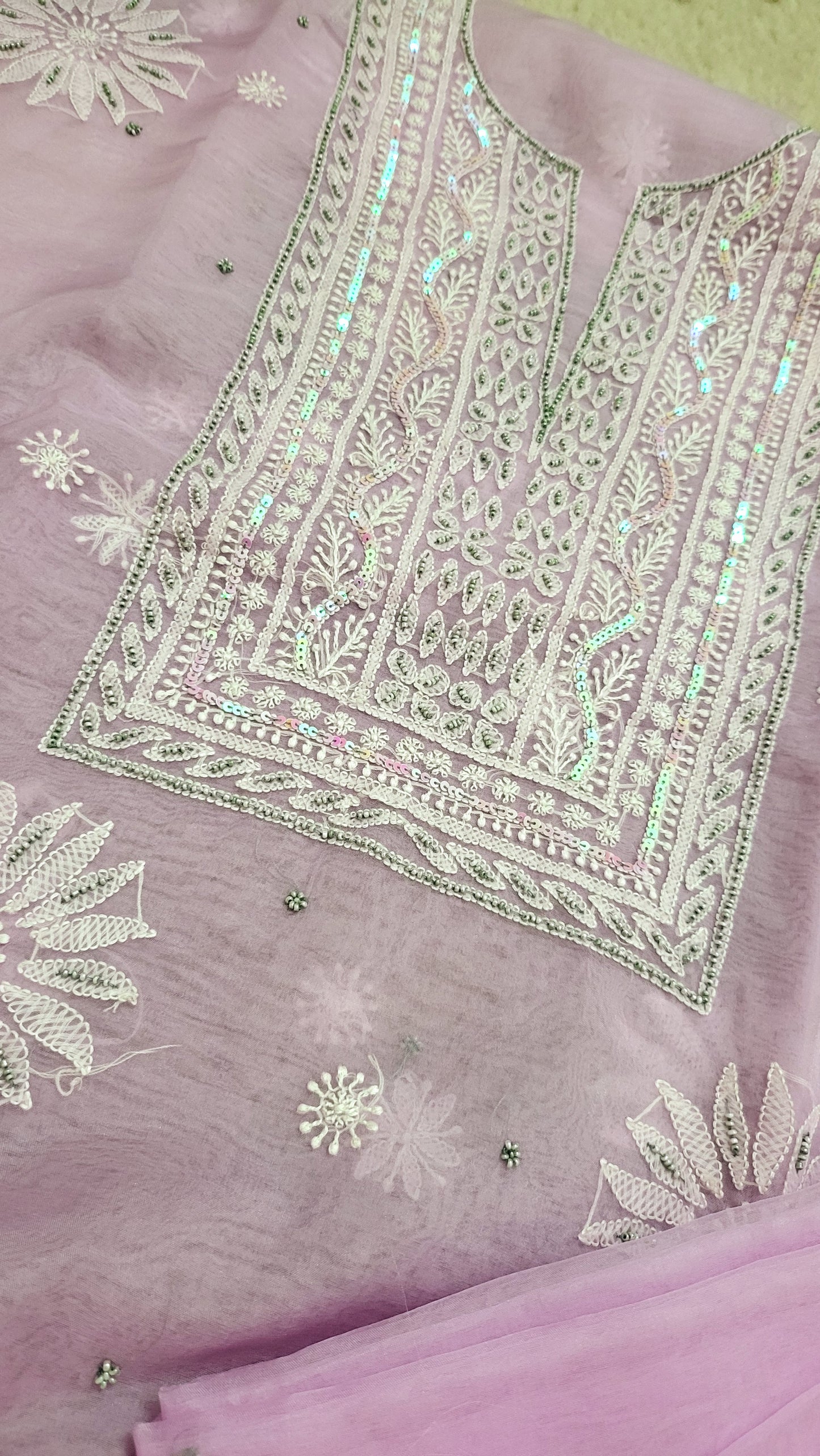 Purple : Lucknowy chikankari
