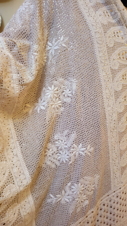 Pure chikankari Dupata : Lucknowy