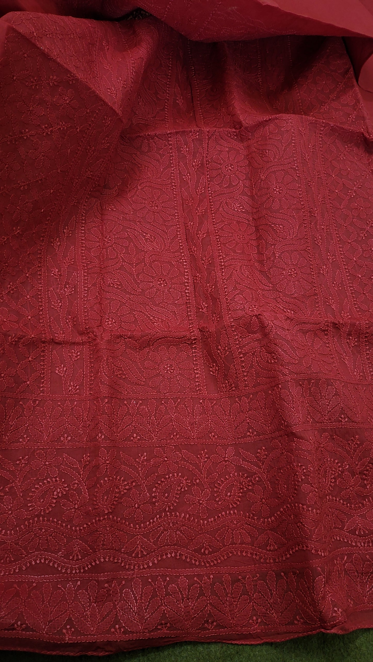 Red chikankari : shirt