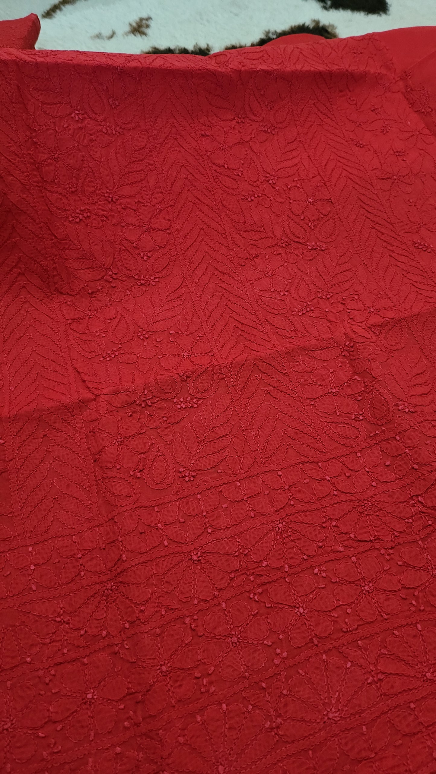 Red chikankari : shirt