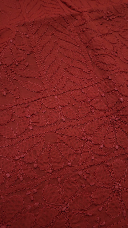 Red chikankari : shirt