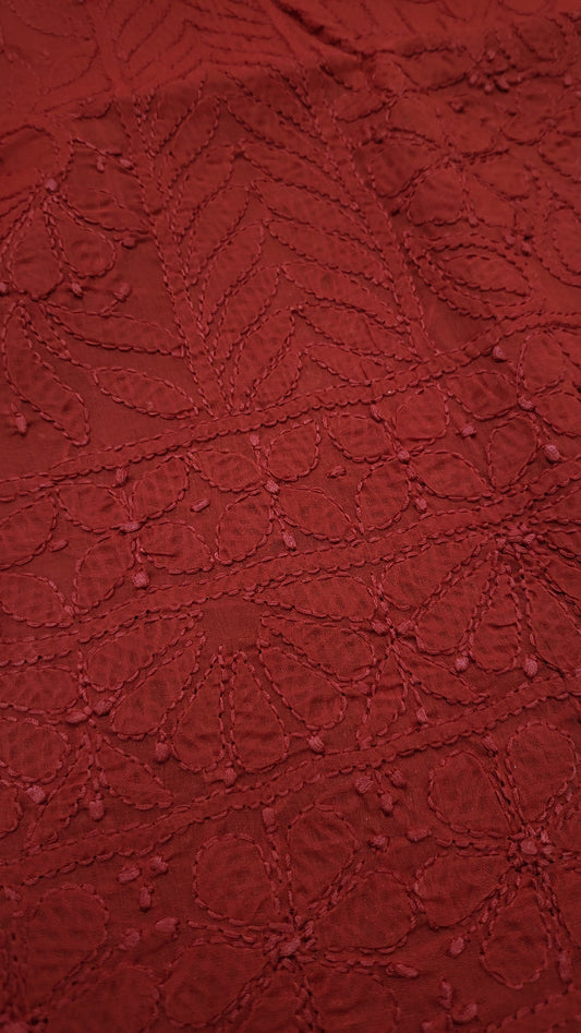 Red chikankari : shirt