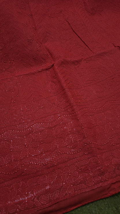 Red Chikankari : shirt