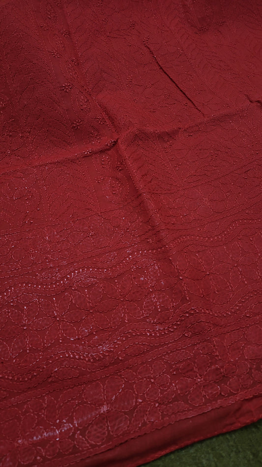 Red Chikankari : shirt