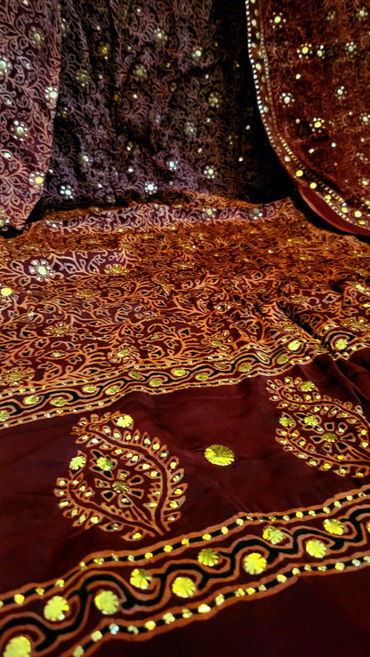 Ajrak kamdani : Pure silk