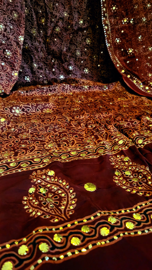 Ajrak kamdani : Pure silk