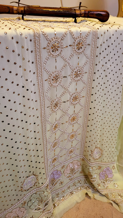 Lucknowy Designer Suit : Metal Mukaish
