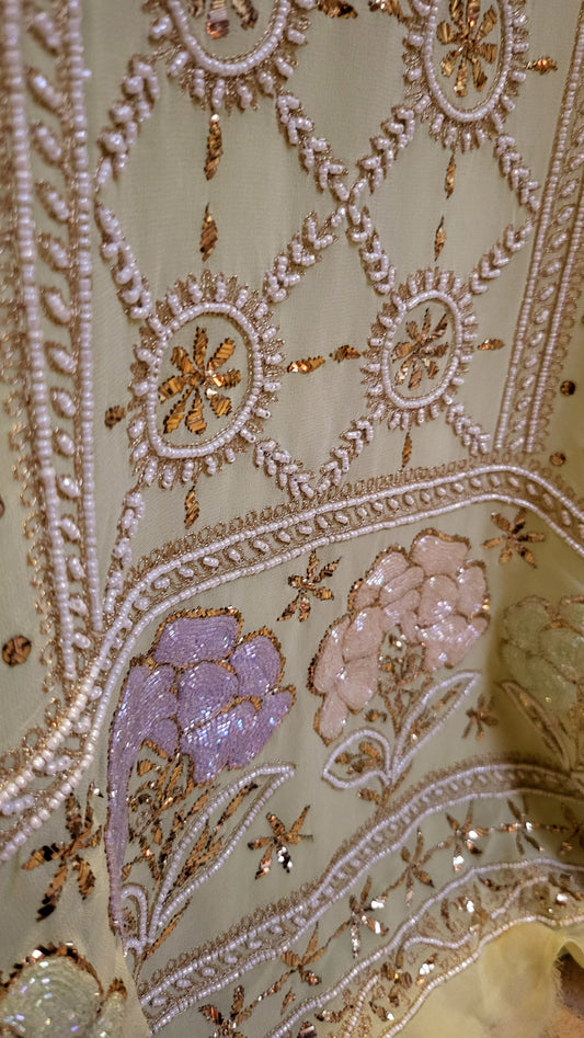 Lucknowy Designer Suit : Metal Mukaish