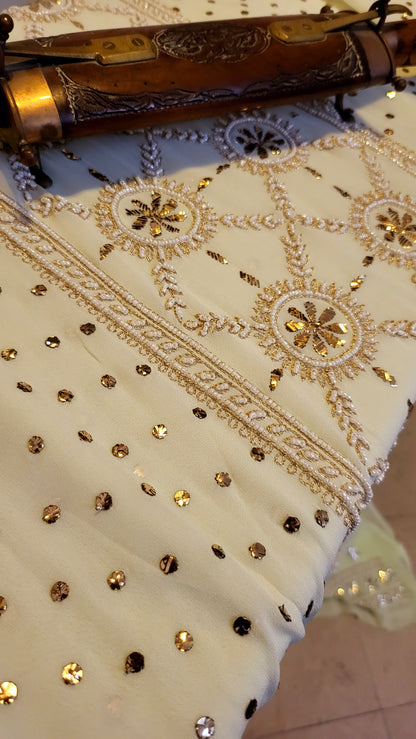 Lucknowy Designer Suit : Metal Mukaish
