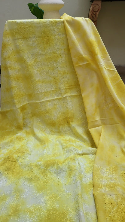 Yellow fellow: Lawn tarkashi suit