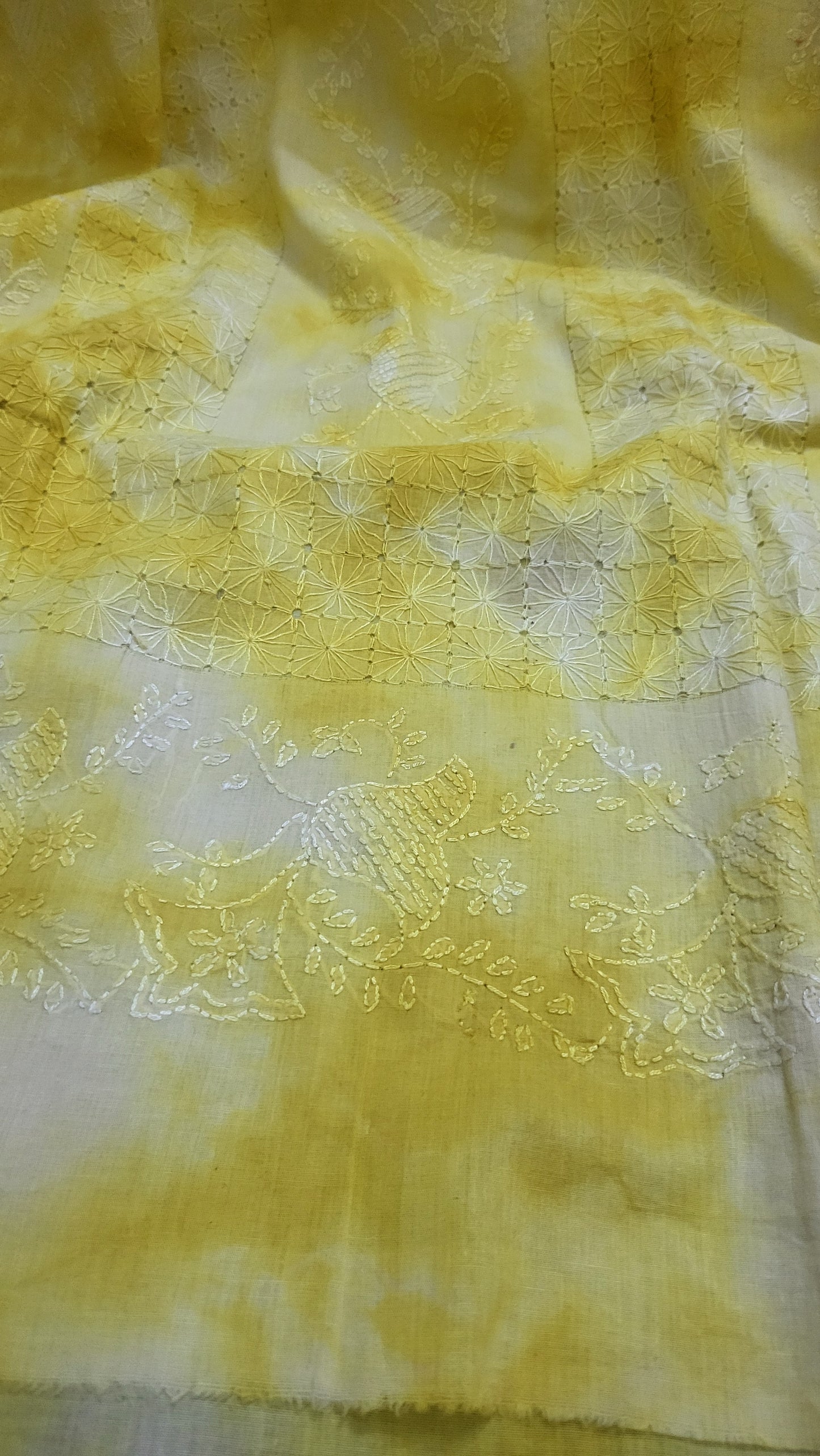 Yellow fellow: Lawn tarkashi suit