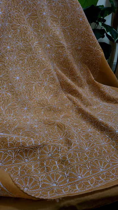 Basic chikankari: Brown