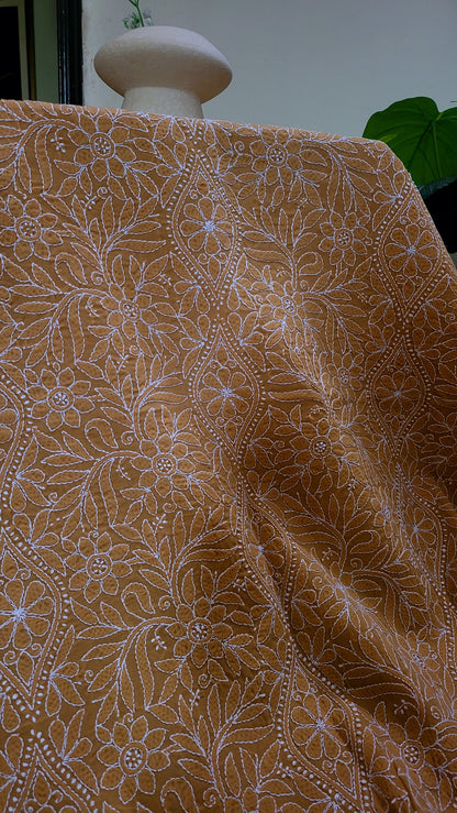 Basic chikankari: Brown