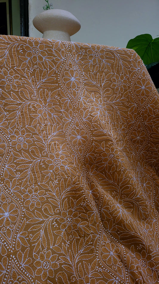 Basic chikankari: Brown