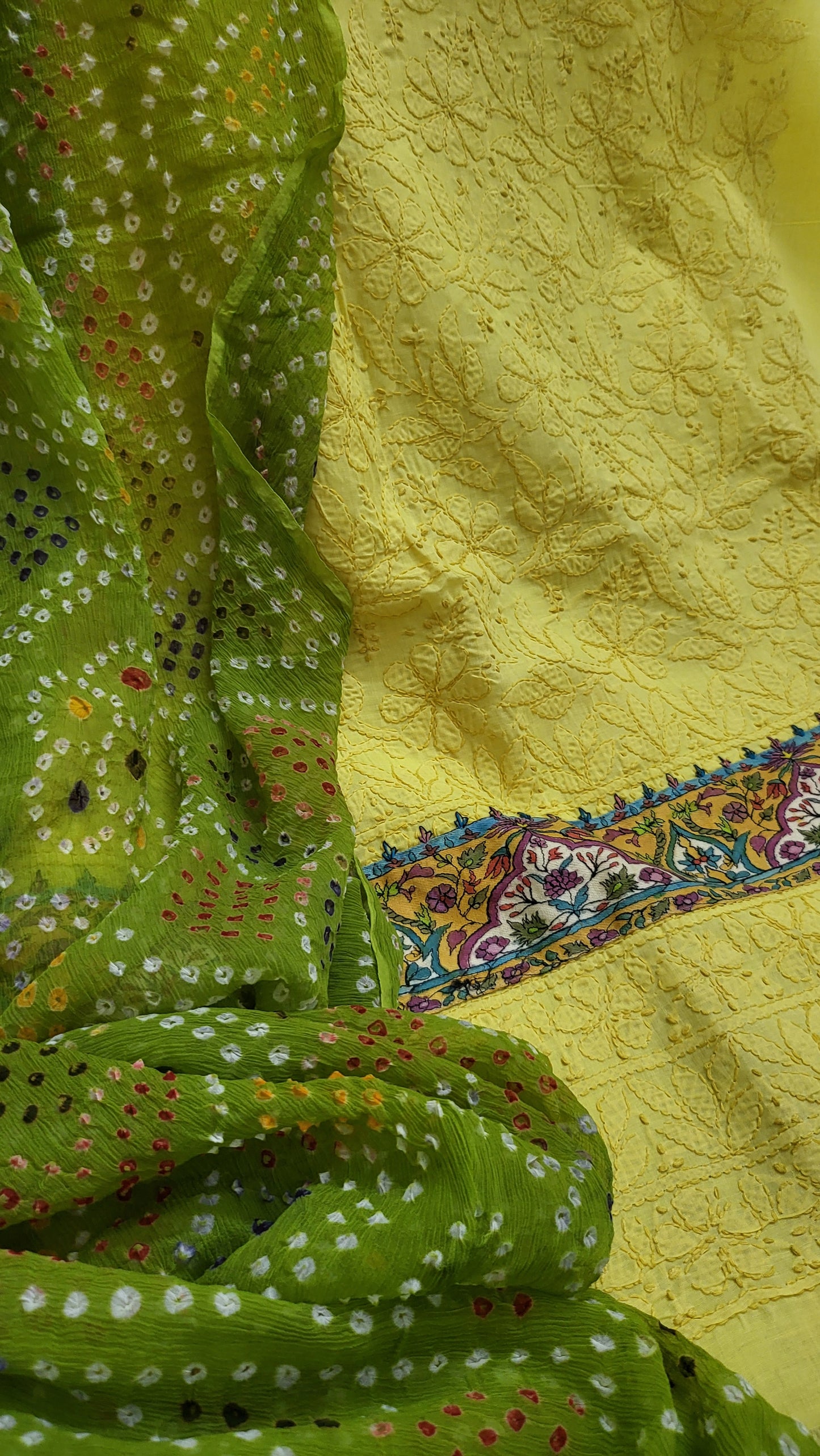 Chunri edition : Kalamkar chikankari