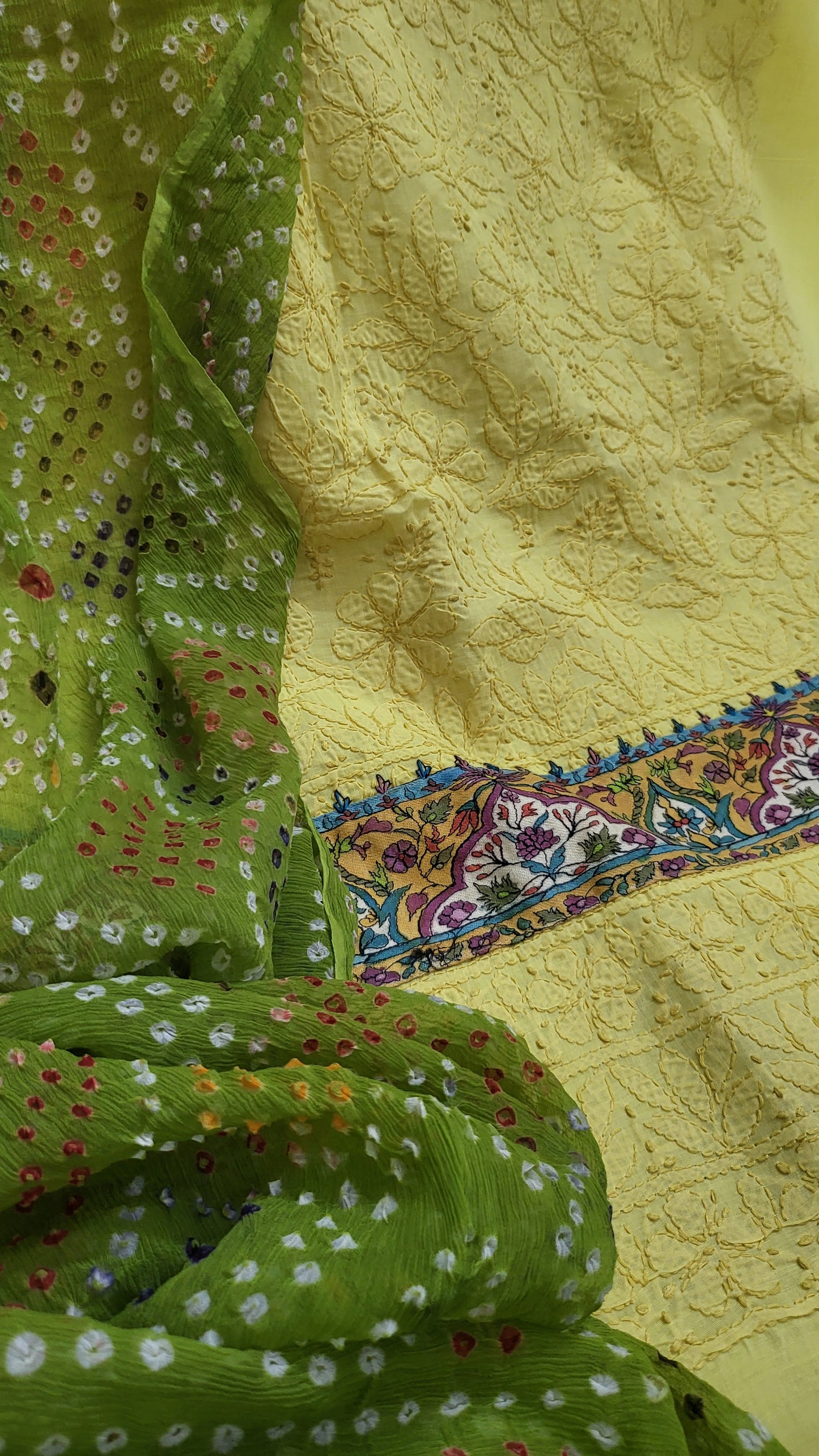 Chunri edition : Kalamkar chikankari