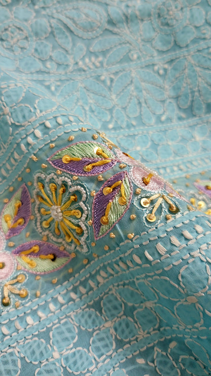 Sky blue : Parsi gara shirt