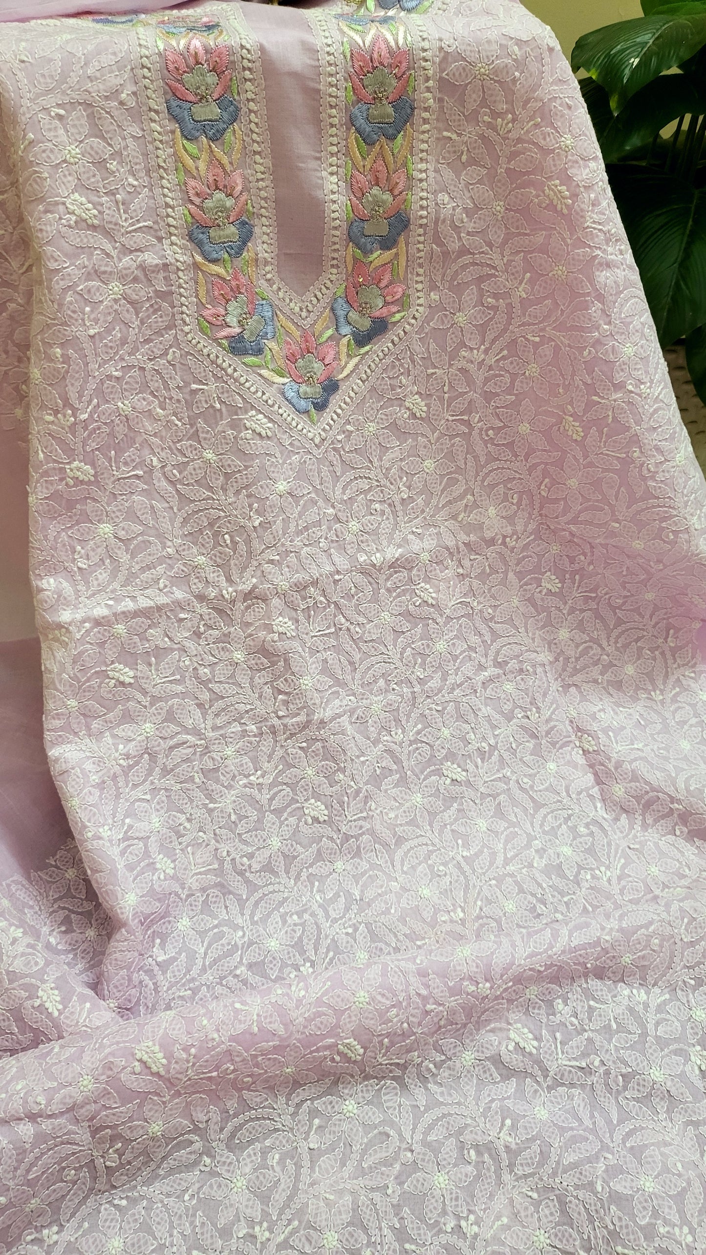 Purple Parsi gara: Chikankari shirt