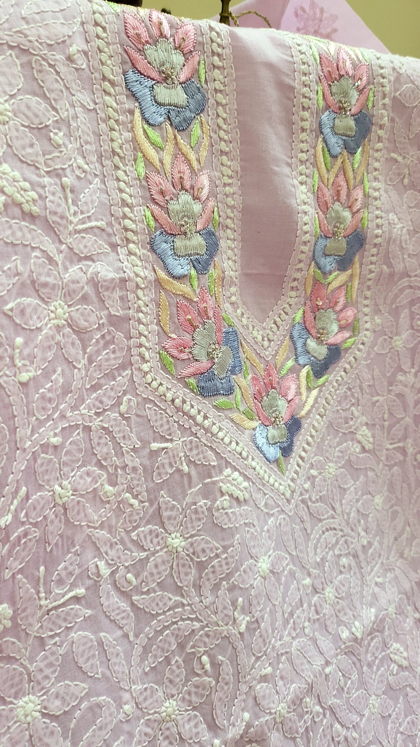 Purple Parsi gara: Chikankari shirt