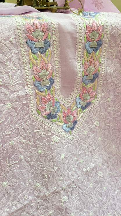 Purple Parsi gara: Chikankari shirt