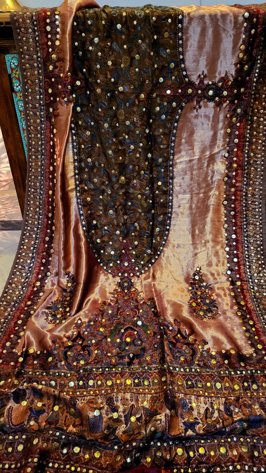 Silk kaani :Dupata with kamdani