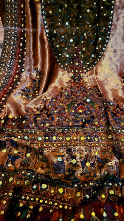 Silk kaani :Dupata with kamdani