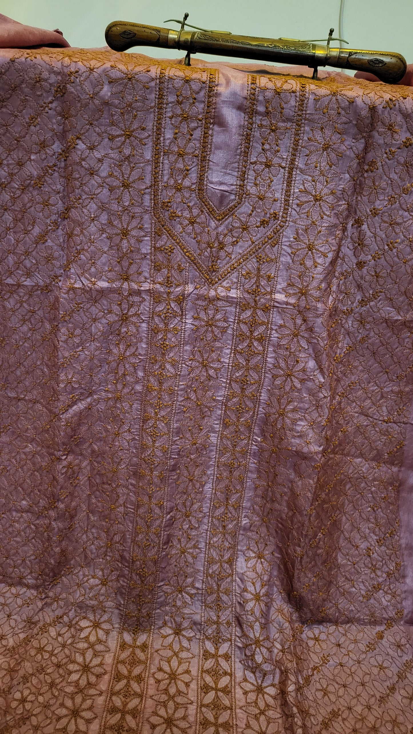 Pure tusser silk : chikankari shirt