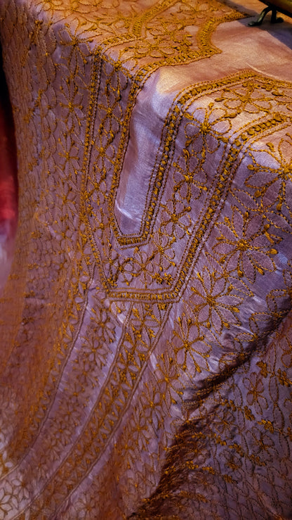 Pure tusser silk : chikankari shirt