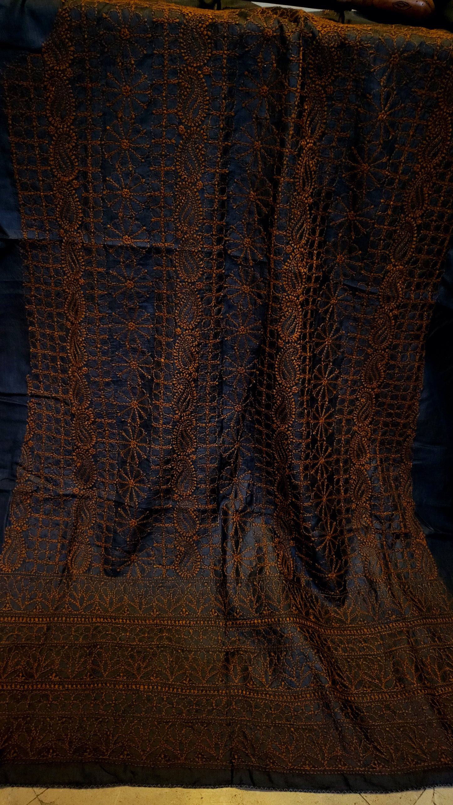 Pure tusser silk : chikankari shirt