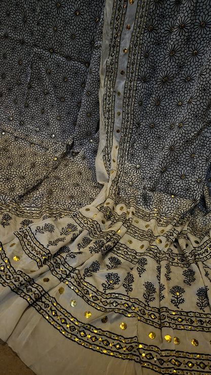 Ajrak formals : Pure silk suit