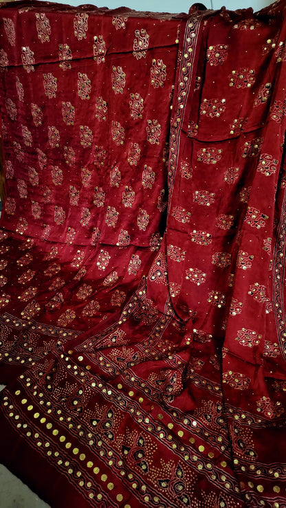 Ajrak formals : Pure silk suit