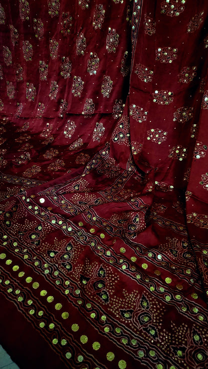 Ajrak formals : Pure silk suit