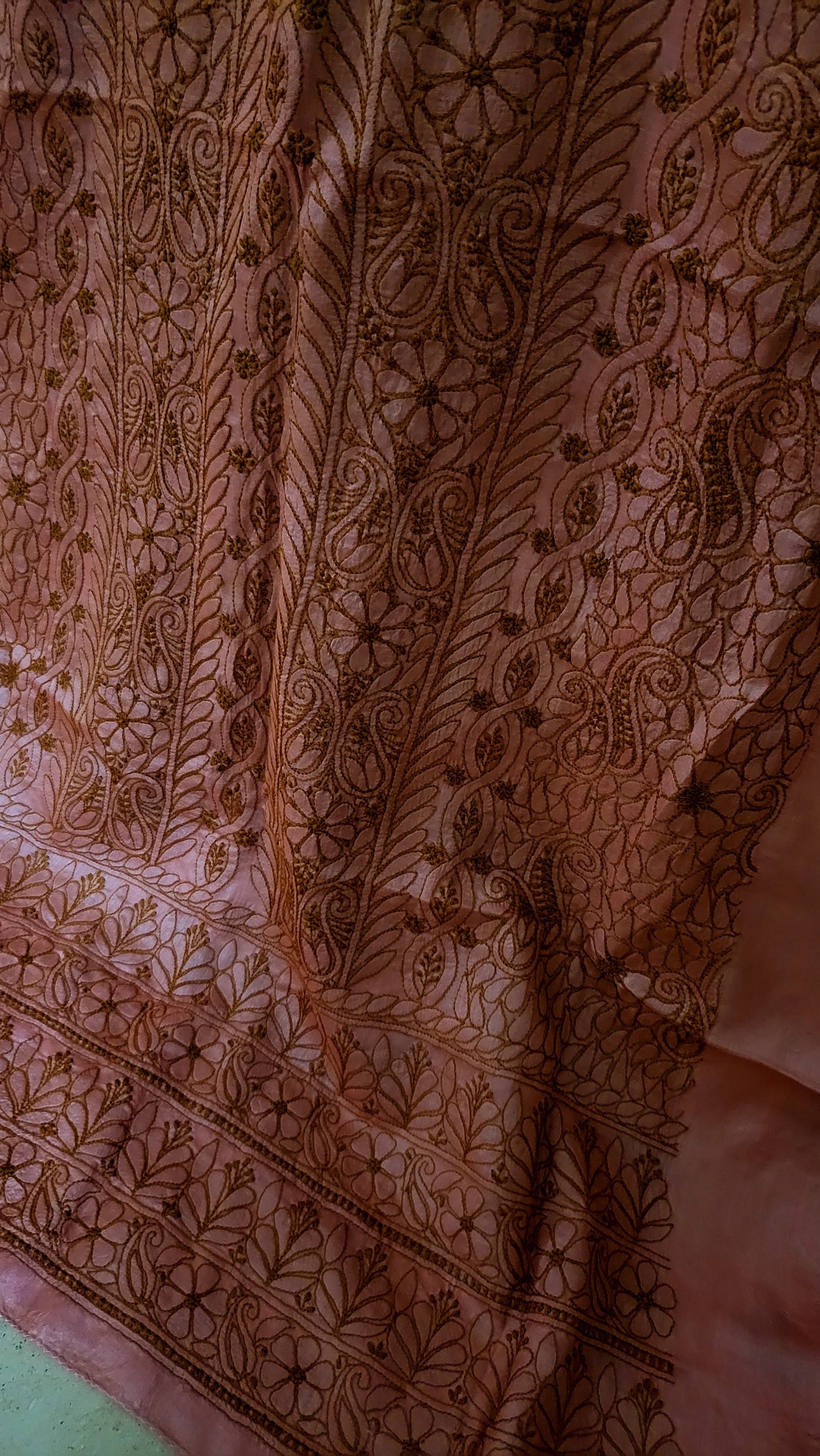 Pure tusser silk : chikankari shirt