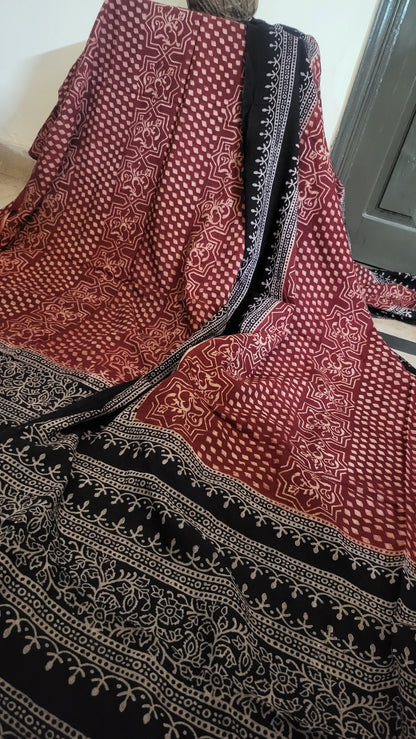 Ajrak : Block printed suit