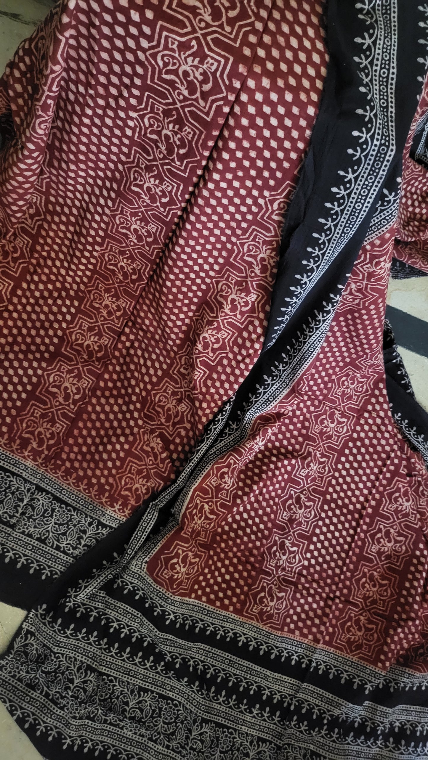 Ajrak : Block printed suit