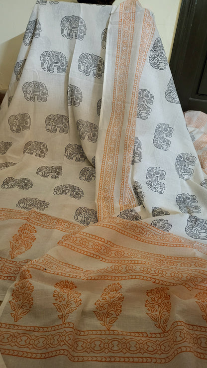 Elephant mystery: Block printed suit