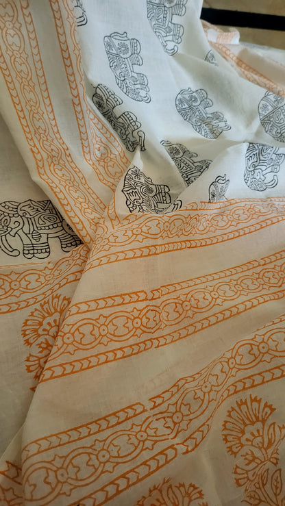Elephant mystery: Block printed suit