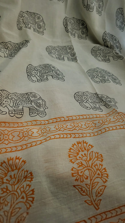 Elephant mystery: Block printed suit