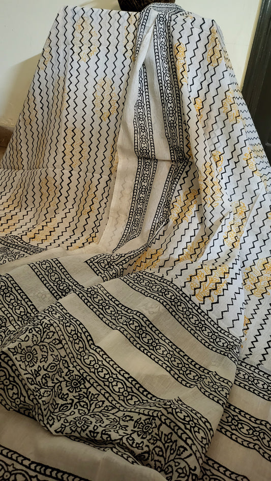 Block printed : suit
